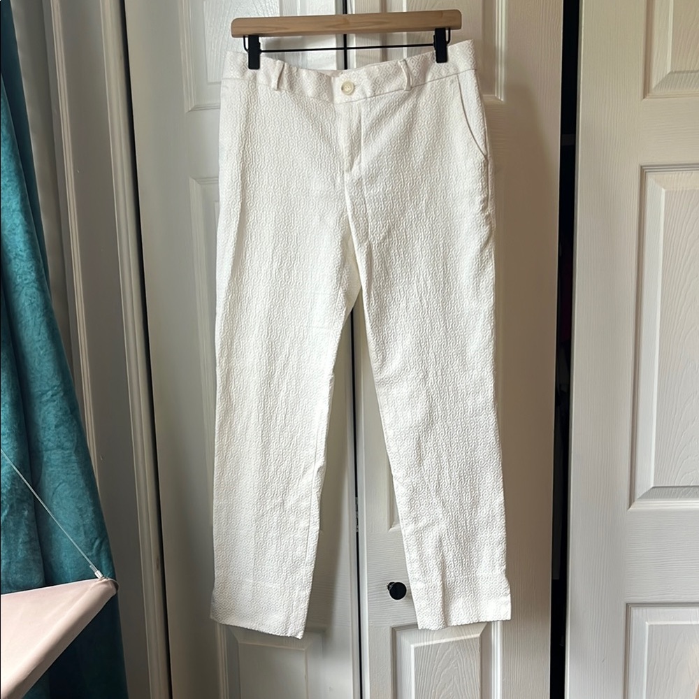 Banana Republic white textured dress pants